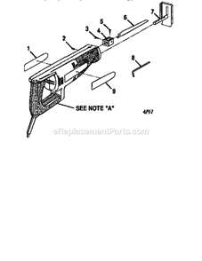 Base Assembly Diagram and Parts List for 315171070  Craftsman Reciprocating Saw