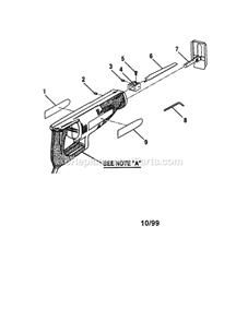 Electric Reciprocating Sa... Diagram and Parts List for 315171081  Craftsman Table Saw