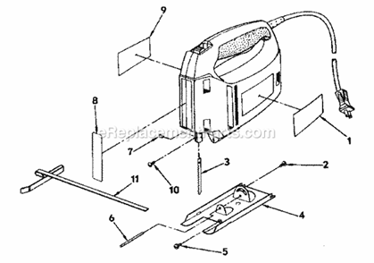 Page B Diagram and Parts List for 315171600  Craftsman Jig Saw
