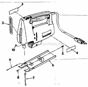 Unit Parts Diagram and Parts List for 31517171  Craftsman Jig Saw