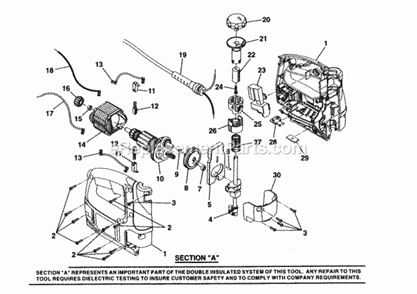 Motor Breakdown Diagram and Parts List for 315172320  Craftsman Table Saw
