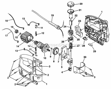 Motor Diagram and Parts List for 315172321  Craftsman Scroll Saw
