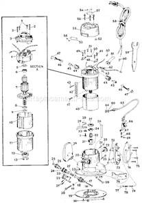 Unit Parts Diagram and Parts List for 31517380  Craftsman Router