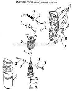 Craftsman Router Diagram and Parts List for 315174700  Craftsman Router