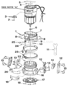 Base Assembly Diagram and Parts List for 315174710  Craftsman Router