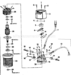 Motor Assembly Diagram and Parts List for 31517490  Craftsman Router
