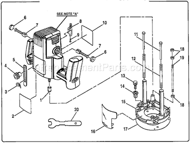 Part Location Diagram of 290069048 Ryobi Carbon Brush Assembly