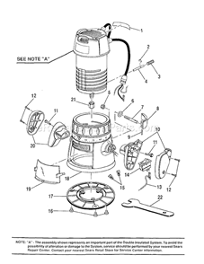 Base/Handle/Subbase Diagram and Parts List for 315175110  Craftsman Router
