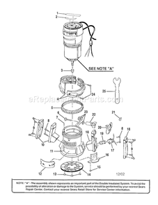 Handle/Base Diagram and Parts List for 315175140  Craftsman Router