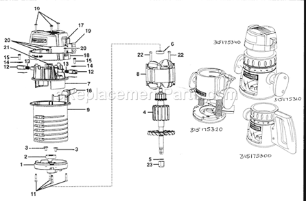 Cabinet Parts 2 Diagram and Parts List for 315175340  Craftsman Router