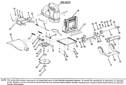 Joiner Assy Diagram and Parts List for 315175390  Craftsman Planer Jointer