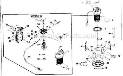 Unit Parts Diagram and Parts List for 31517551  Craftsman Router