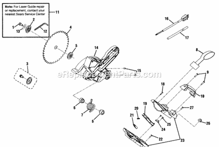 Part Location Diagram of 511505000 Ryobi Laser Guide Bolt