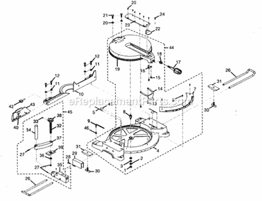 Part Location Diagram of 558510200 Ryobi Table Extension