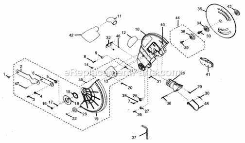 Blade Assy Diagram and Parts List for 315212050  Craftsman Miter Saw
