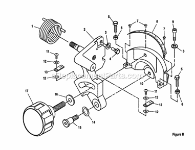 Bevel Pivot Bracket Assembly Diagram and Parts List for 315212110  Craftsman Miter Saw