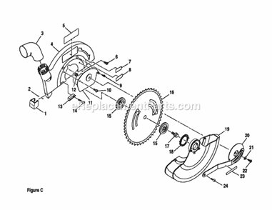 Blade Guards And Blade Diagram and Parts List for 315212110  Craftsman Miter Saw