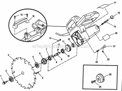 Blade Assy Diagram and Parts List for 315212240  Craftsman Miter Saw