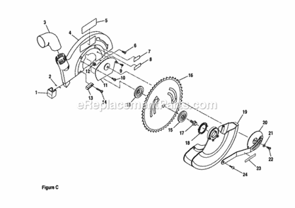 Figure C Diagram and Parts List for 315212300  Craftsman Miter Saw