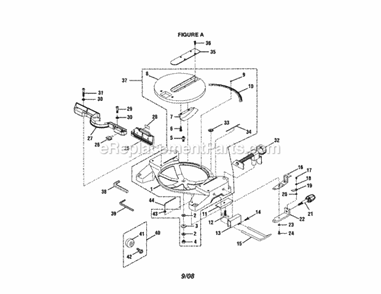Base / Table Diagram and Parts List for 315212380  Craftsman Miter Saw