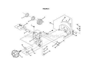 Pivot Bracket And Support Diagram and Parts List for 315212380  Craftsman Miter Saw