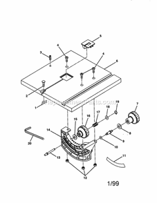 Craftsman Band Saw Diagram and Parts List for 315214490  Craftsman Band Saw