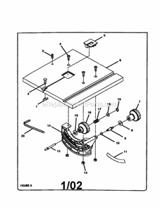Table Diagram and Parts List for 315214500  Craftsman Band Saw