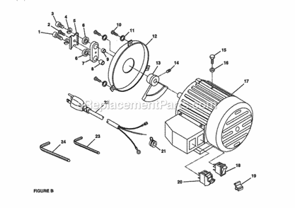 Figure B Diagram and Parts List for 315216230  Craftsman Table Saw