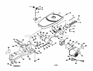Scroll Saw Diagram and Parts List for 315216360  Craftsman Scroll Saw