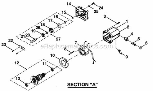 Part Location Diagram of 0502025007 Ryobi Carbon Brush