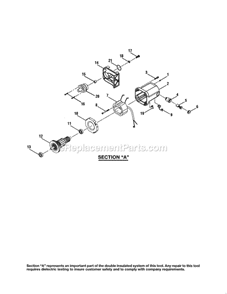 Part Location Diagram of A134010503 Ryobi Arbor Assembly