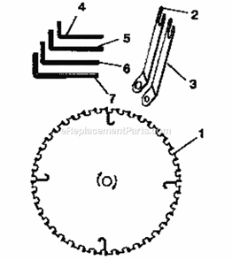 Saw Blade Diagram and Parts List for 315218290  Craftsman Table Saw