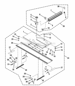 FenceTop_Assy Diagram and Parts List for 315218291  Craftsman Table Saw