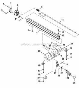 Rip_Fence Diagram and Parts List for 315218291  Craftsman Table Saw