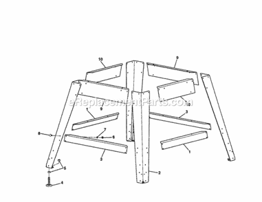 Leg/Side Brace Diagram and Parts List for 315220100  Craftsman Chop Saw