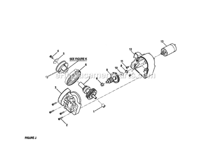 Figure J Diagram and Parts List for 315220380  Craftsman Chop Saw