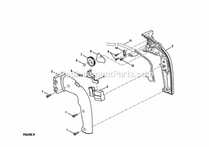 Figure H Diagram and Parts List for 315220380  Craftsman Chop Saw