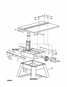 Table Diagram and Parts List for 315220381  Craftsman Chop Saw