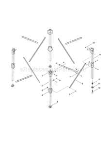 Leg Stand Diagram and Parts List for 315223400  Craftsman Workbench