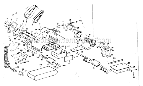Unit Parts Diagram and Parts List for 31522580  Craftsman Belt or Drum Sander