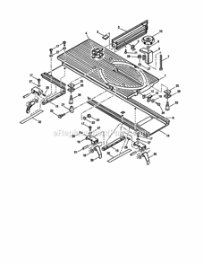 Sliding Miter Table Assembly Diagram and Parts List for 315228110  Craftsman Table Saw