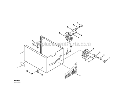 Page G Diagram and Parts List for 315228310  Craftsman Table Saw