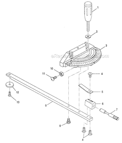 Miter Gage Diagram and Parts List for 315228390  Craftsman Table Saw