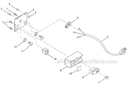 Switch Housing Diagram and Parts List for 315228390  Craftsman Table Saw