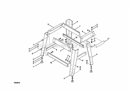 Page B Diagram and Parts List for 315228410  Craftsman Table Saw