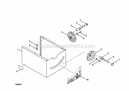 Page G Diagram and Parts List for 315228410  Craftsman Table Saw