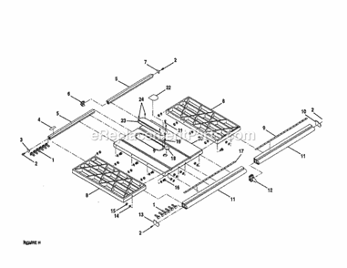 Extension Tabs Diagram and Parts List for 315228490  Craftsman Table Saw