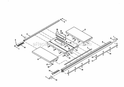 Figure H Diagram and Parts List for 315228510  Craftsman Table Saw