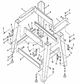 Page B Diagram and Parts List for 315228590  Craftsman Table Saw