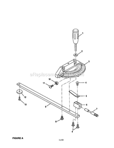 Miter Gage Diagram and Parts List for 315228930  Craftsman Table Saw
